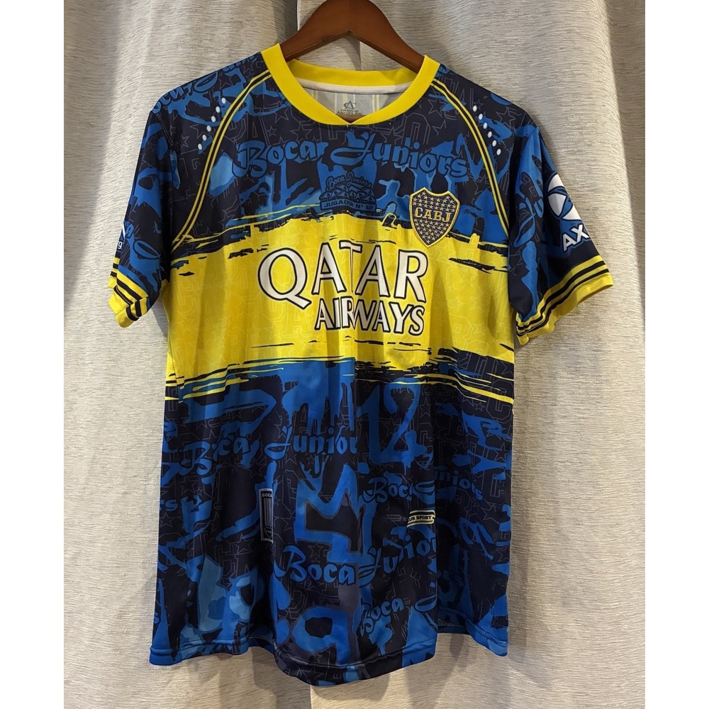 Boca Juniors Special Edition Graffiti Concept Soccer Jersey Blue Yellow Size 40